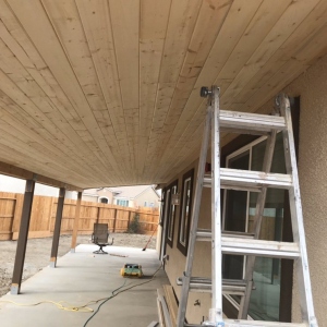 pine decking under patio